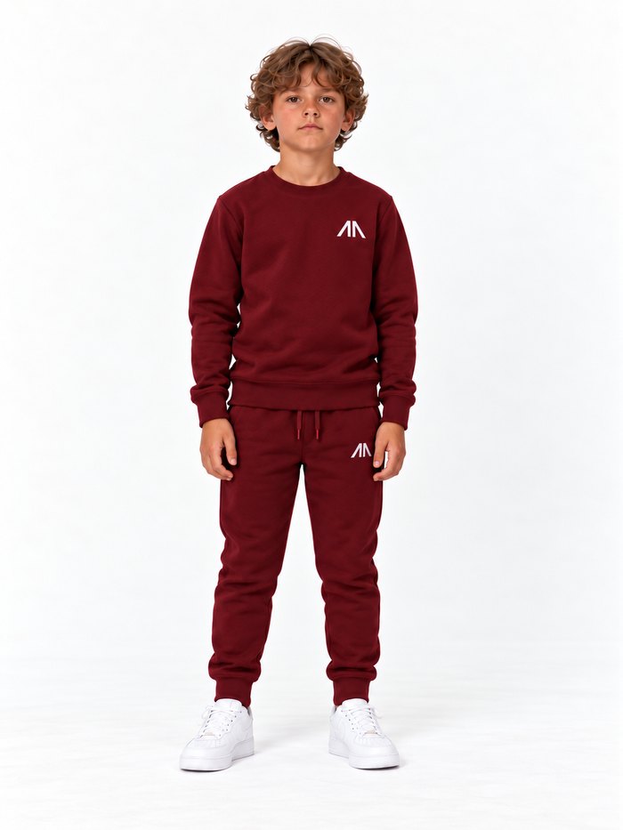 Kinder trainingspak bordeaux, voorkant
