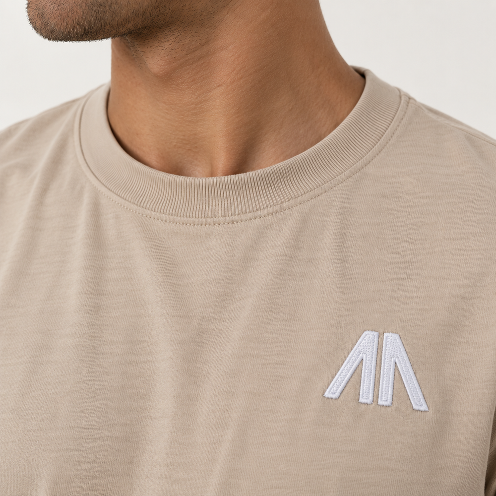 Heren T-Shirt & Short set - Zand/Beige