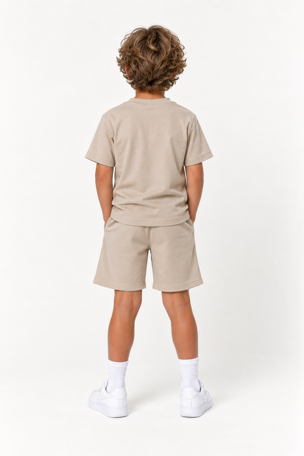 Kinder T-Shirt & Short set - Zand/Beige