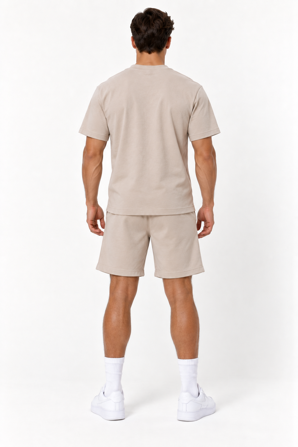 Heren T-Shirt & Short set - Zand/Beige