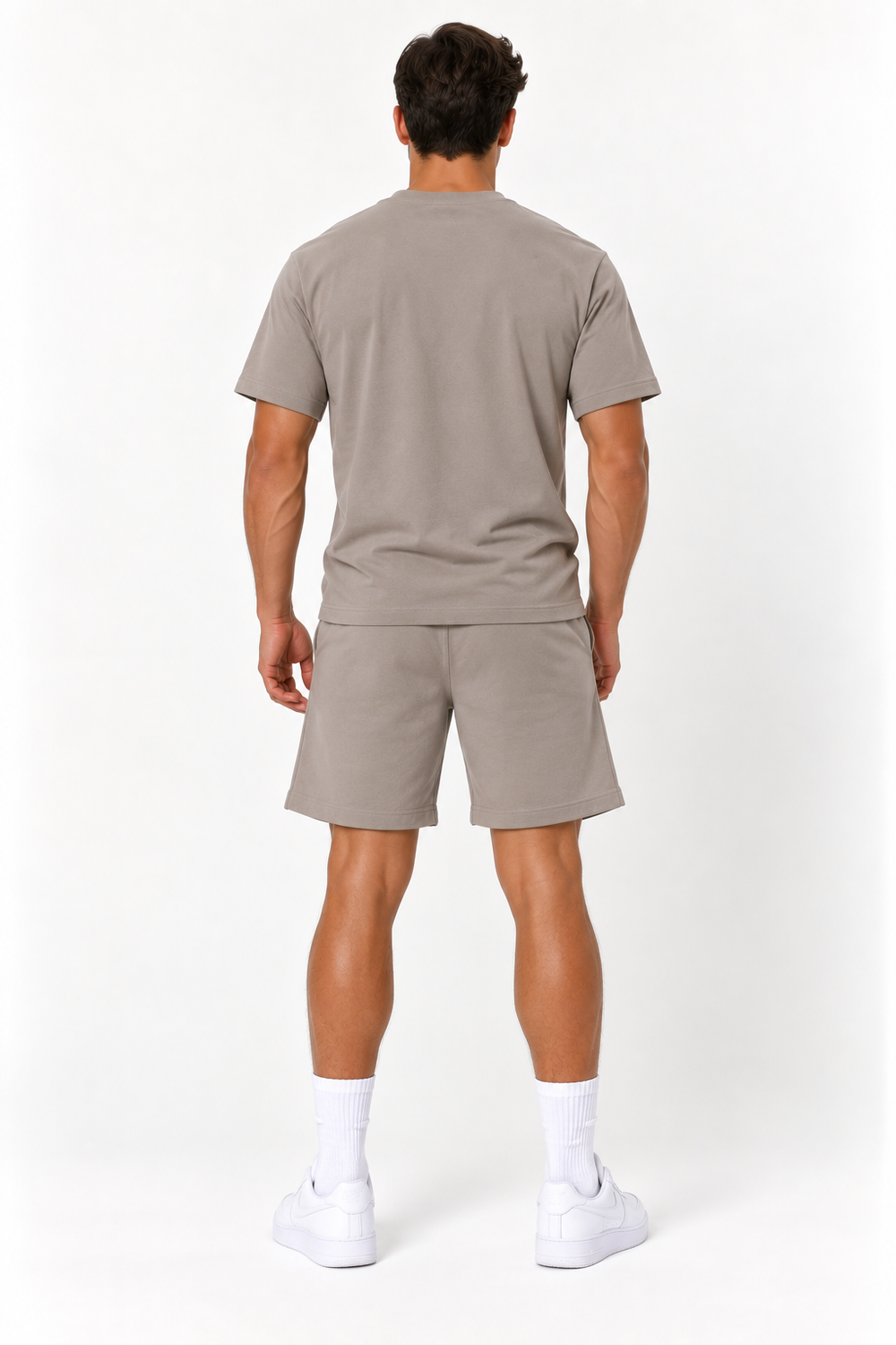 Heren T-Shirt & Short set - Taupe