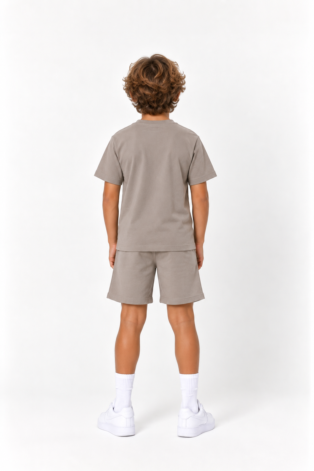 Kinder T-Shirt & Short set - Taupe