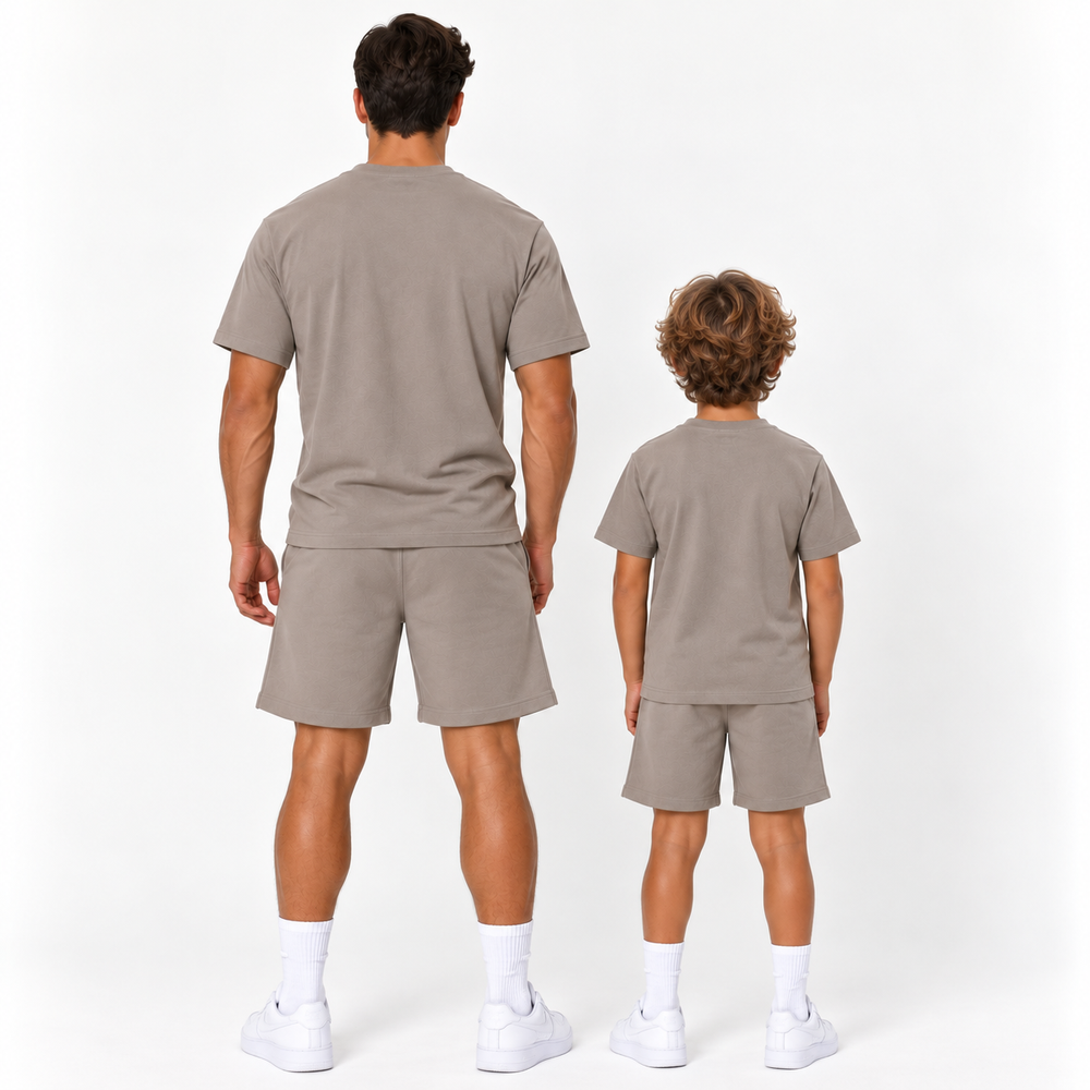 Vader + Zoon T-Shirt & Short set – Taupe (2 sets)
