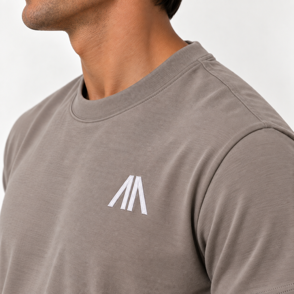 Heren T-Shirt & Short set - Taupe