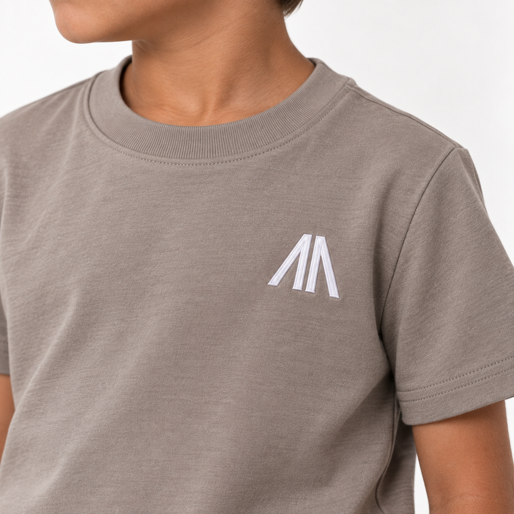 Kinder T-Shirt & Short set - Taupe
