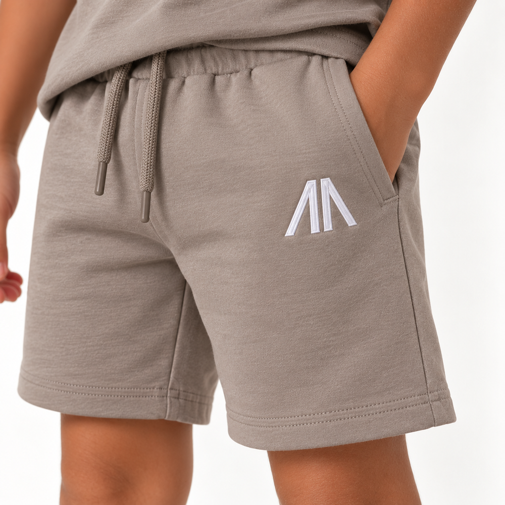 Kinder T-Shirt & Short set - Taupe