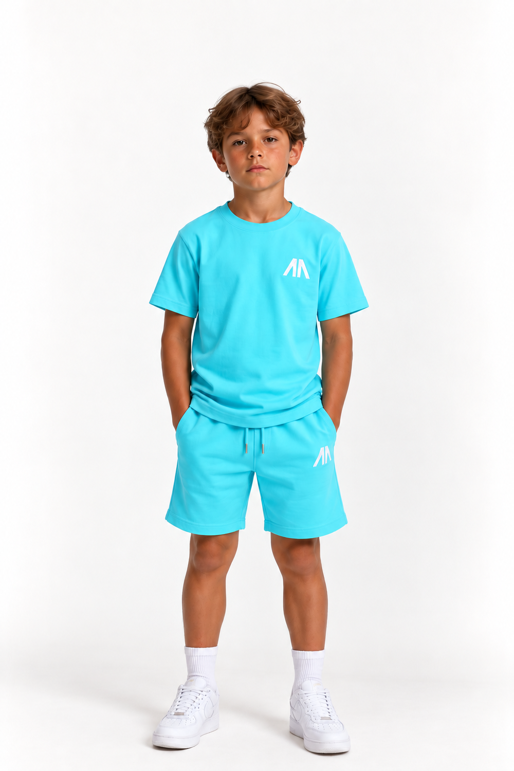 Vader + Zoon T-Shirt & Short set – Licht Blauw (2 sets)