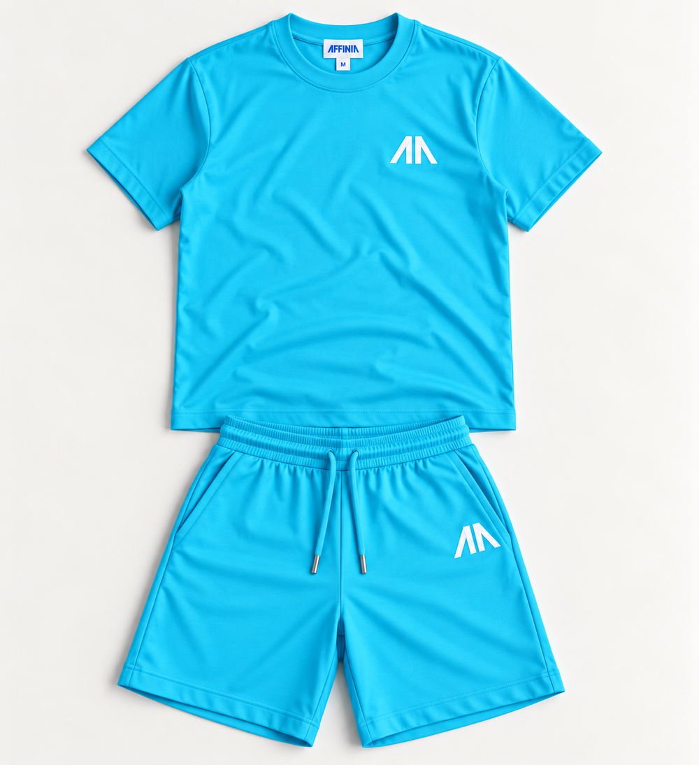 Heren T-Shirt & Short set - Licht Blauw