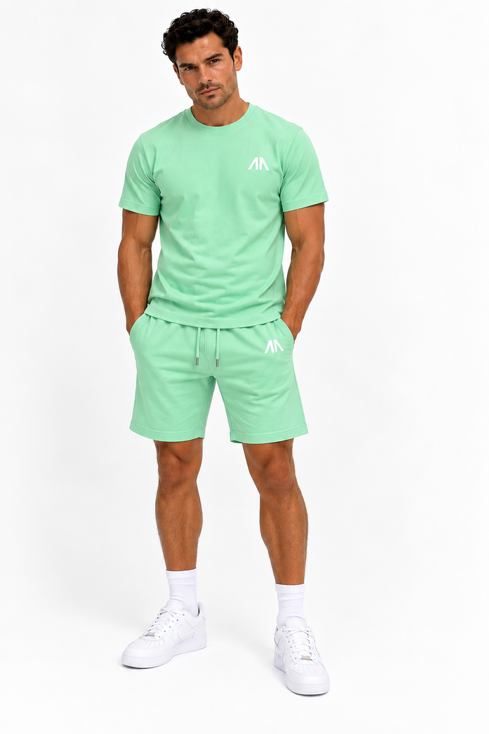 Heren T-Shirt & Short set - Mint Groen