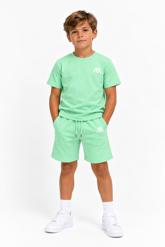 Kinder T-Shirt & Short set - Mint Groen