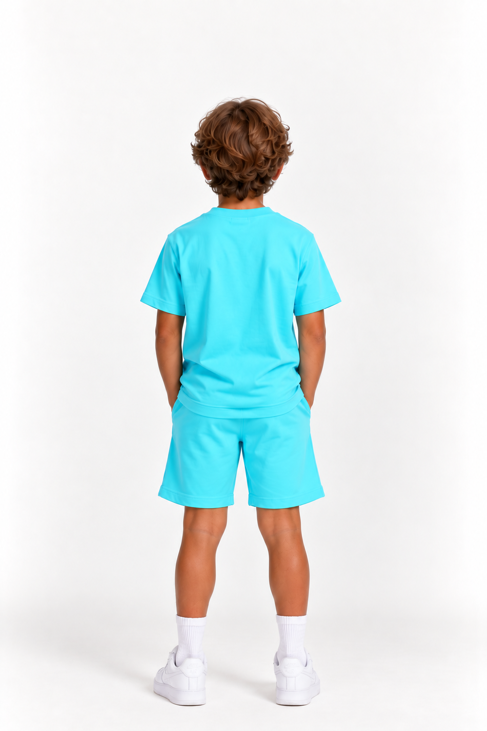 Kinder T-Shirt & Short set - Licht Blauw