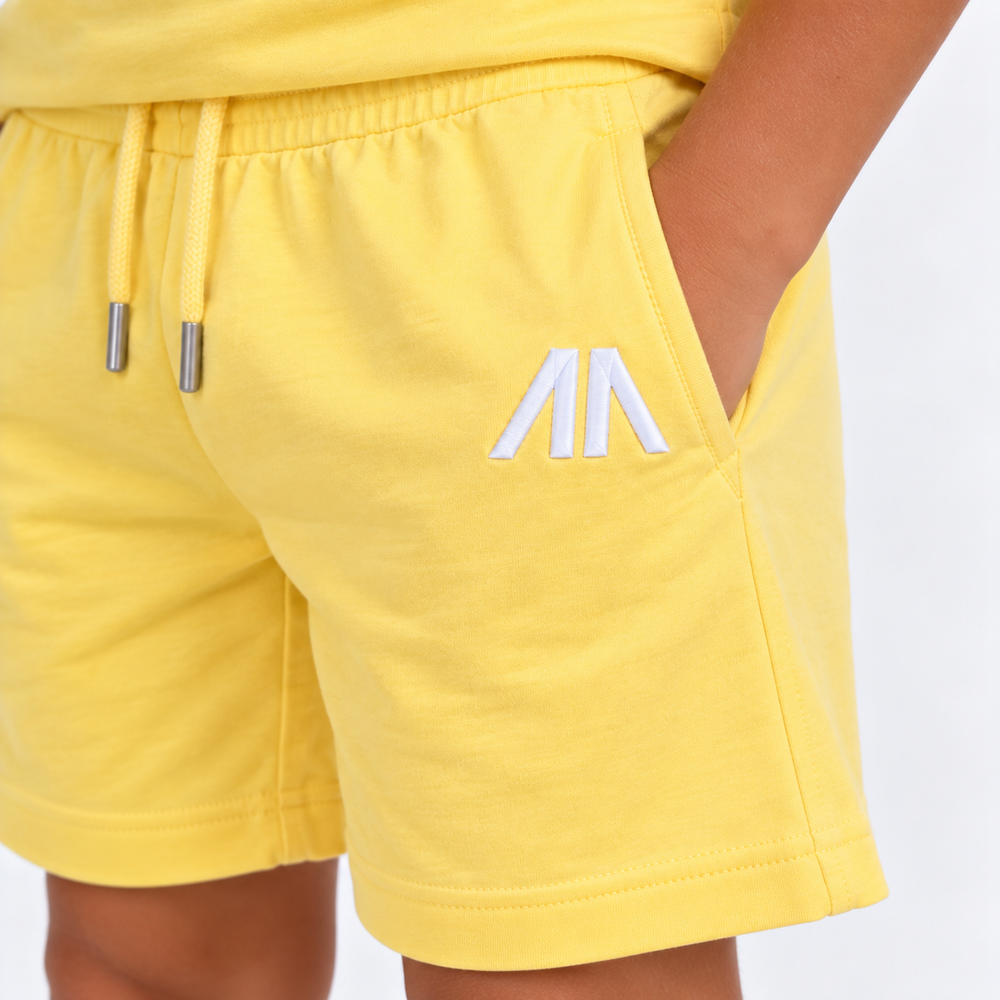 Vader + Zoon T-Shirt & Short set – Licht Geel (2 sets)