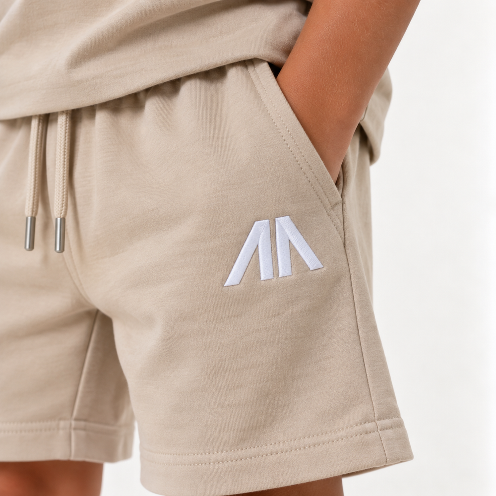Kinder T-Shirt & Short set - Zand/Beige