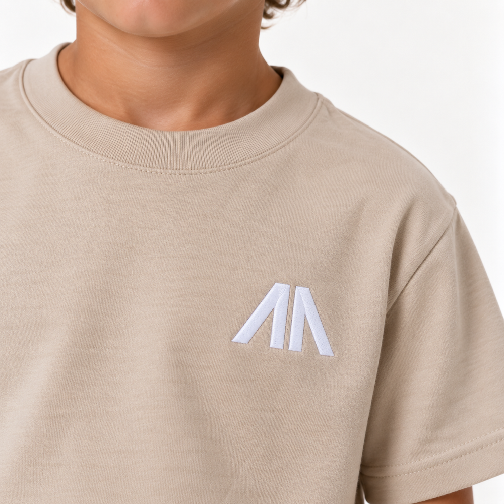 Kinder T-Shirt & Short set - Zand/Beige