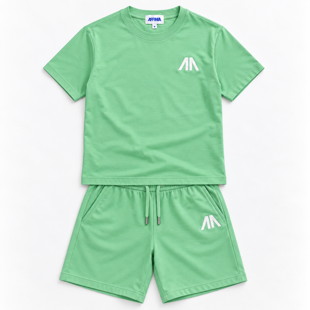 Heren T-Shirt & Short set - Mint Groen