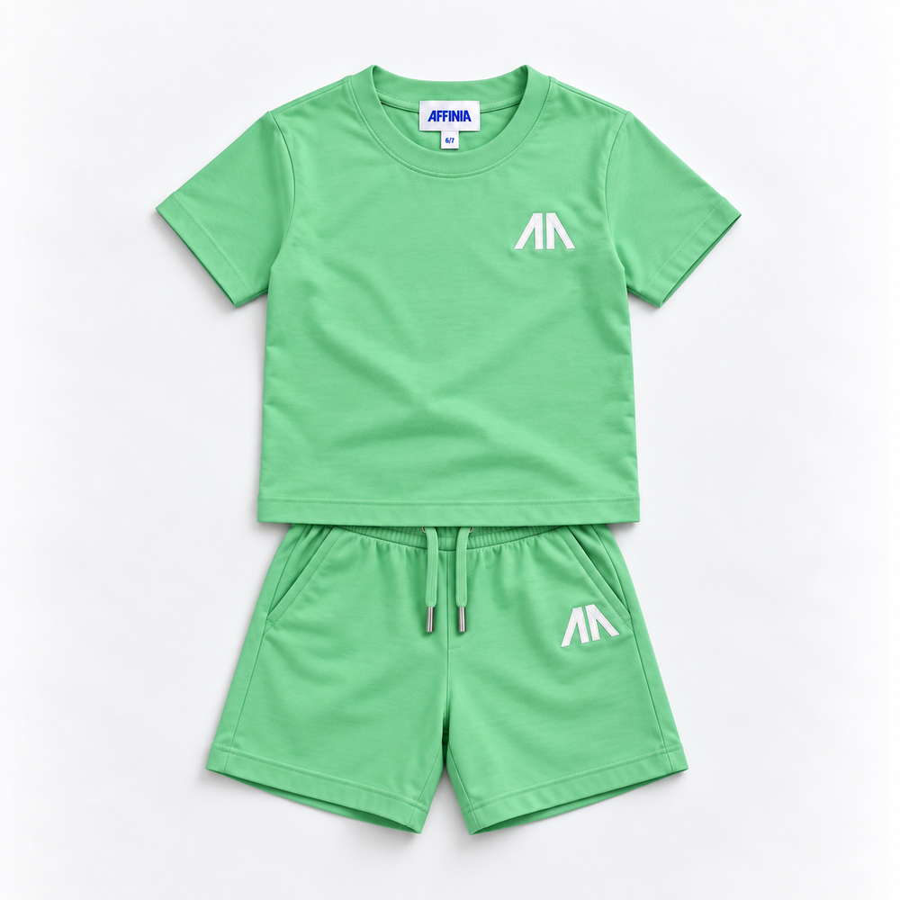 Kinder T-Shirt & Short set - Mint Groen
