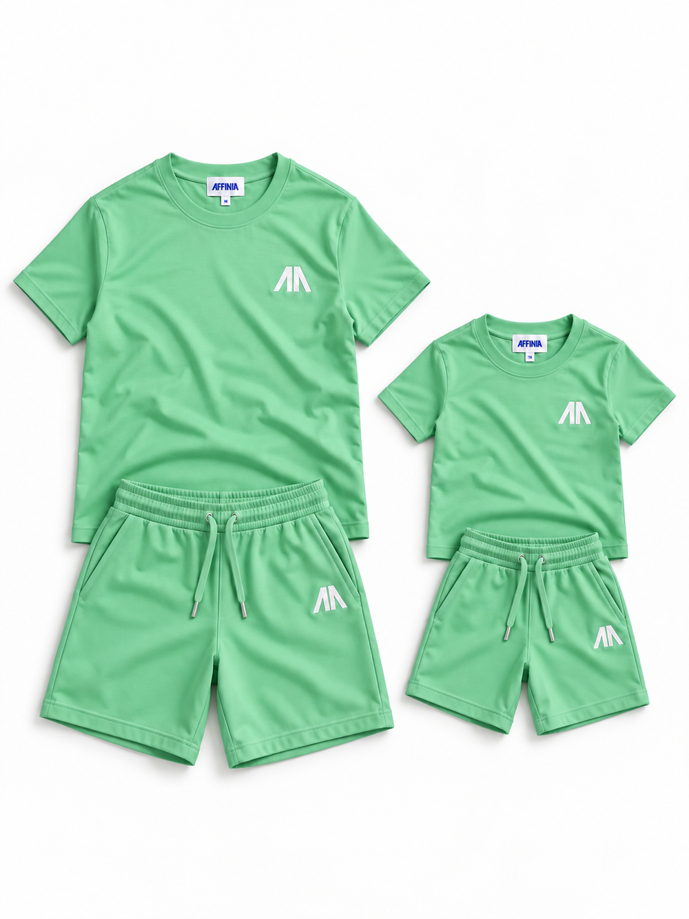 Vader + Zoon T-Shirt & Short set – Mint Groen (2 sets)