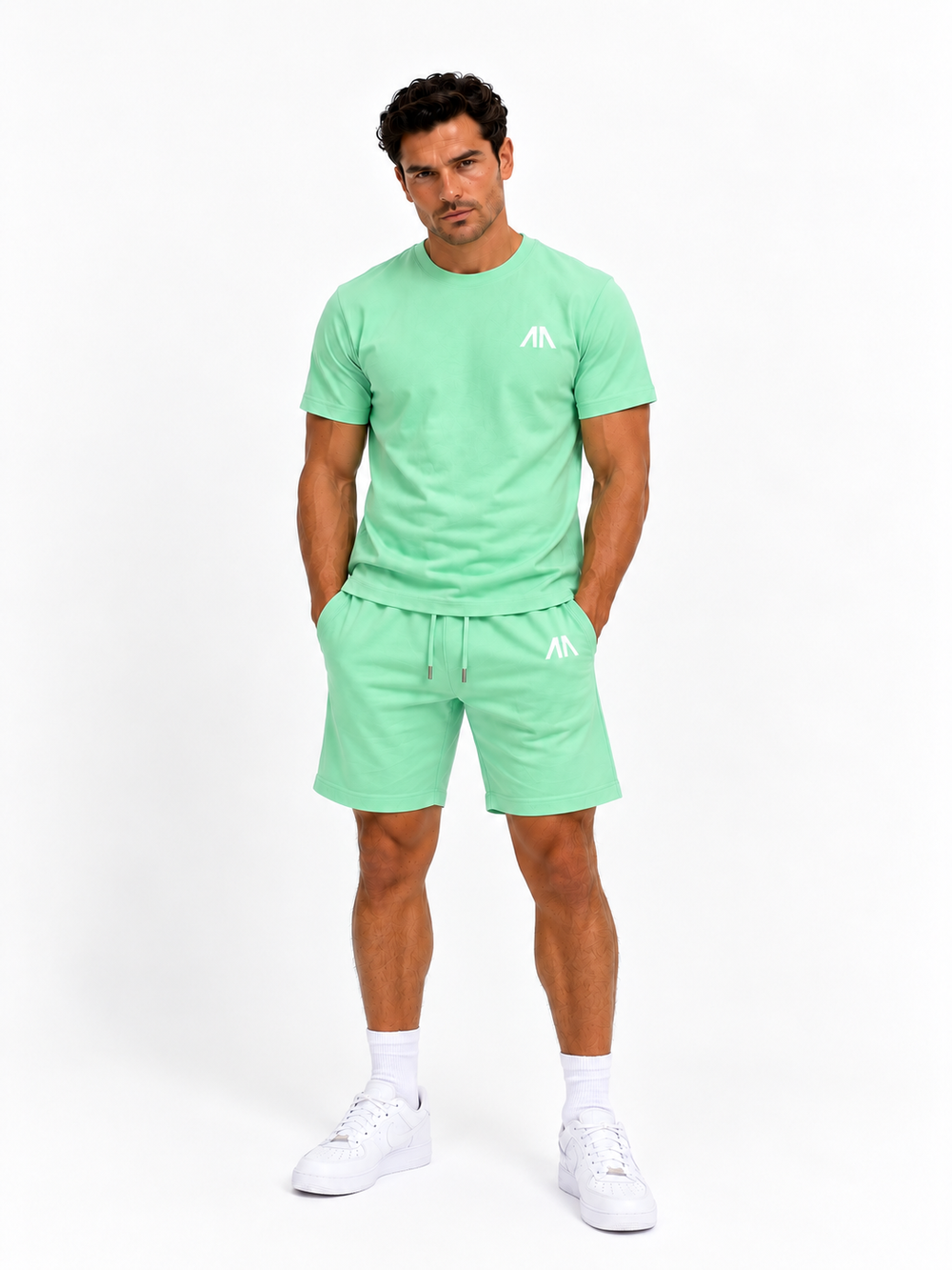 Vader + Zoon T-Shirt & Short set – Mint Groen (2 sets)