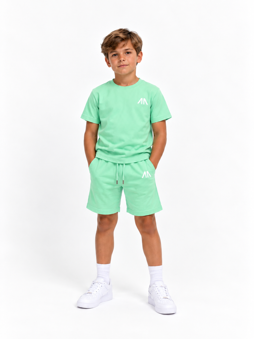 Vader + Zoon T-Shirt & Short set – Mint Groen (2 sets)
