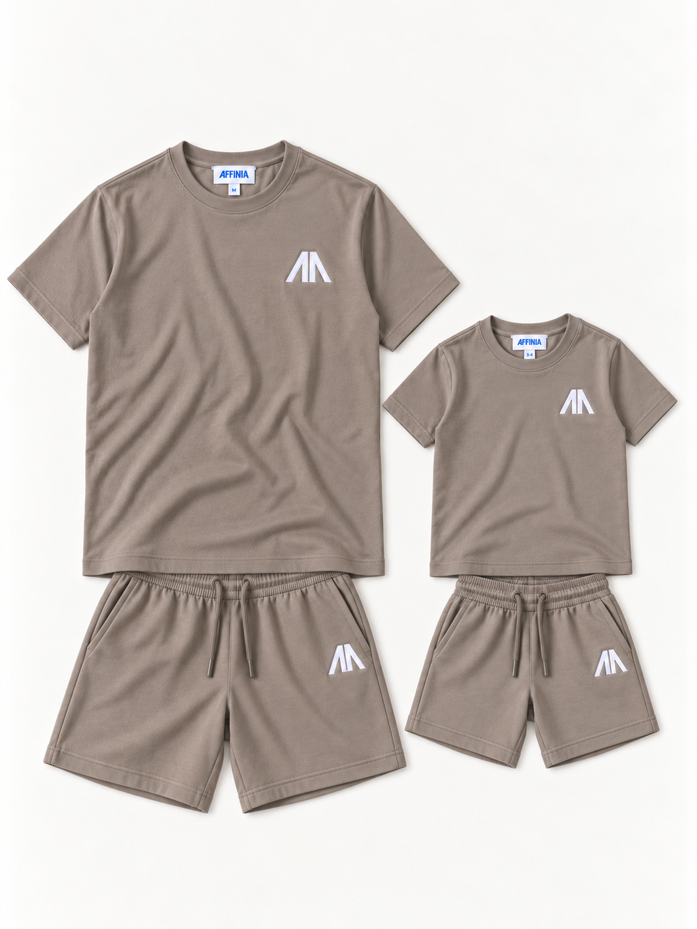 Vader + Zoon T-Shirt & Short set – Taupe (2 sets)