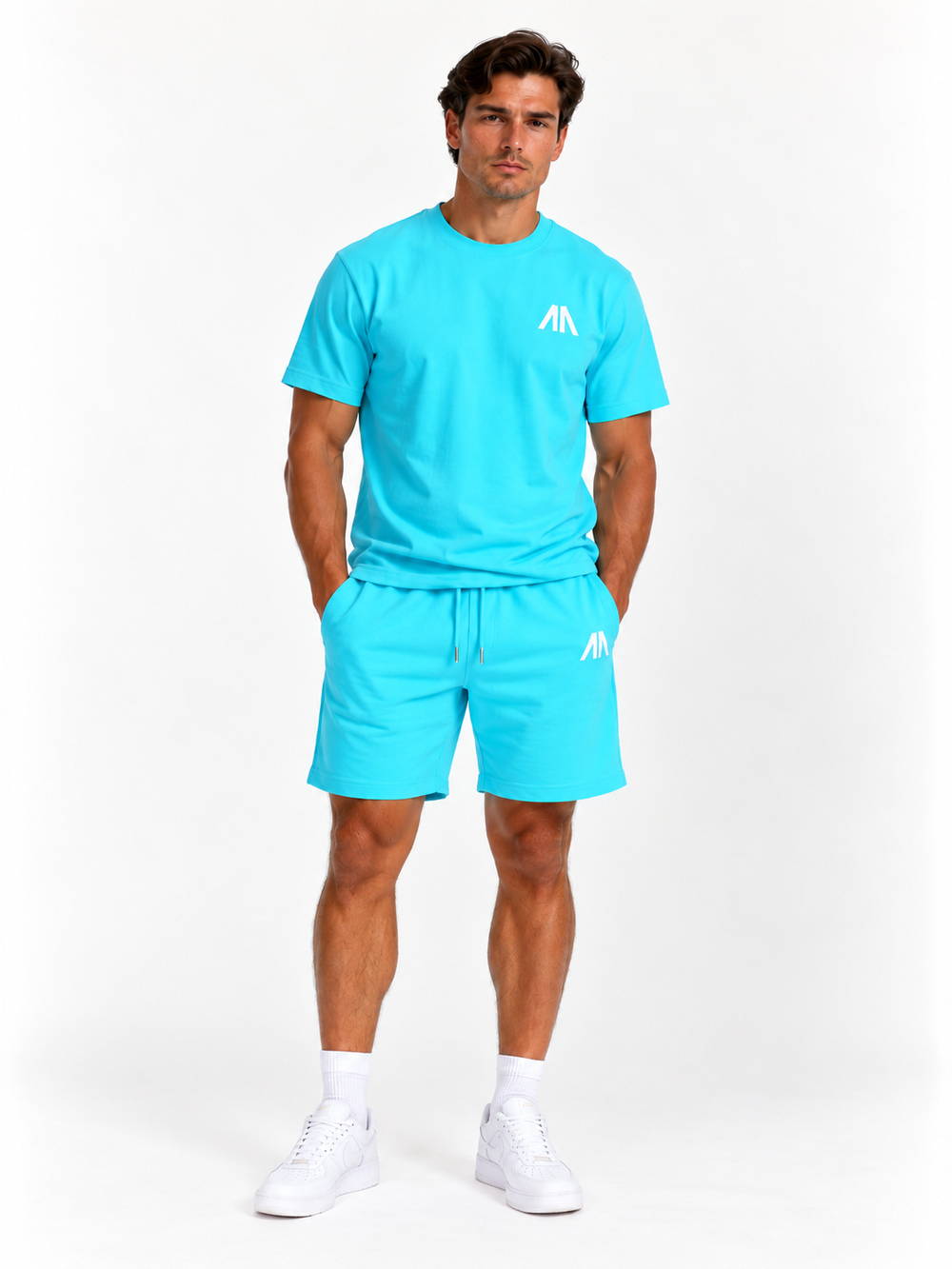 Vader + Zoon T-Shirt & Short set – Licht Blauw (2 sets)