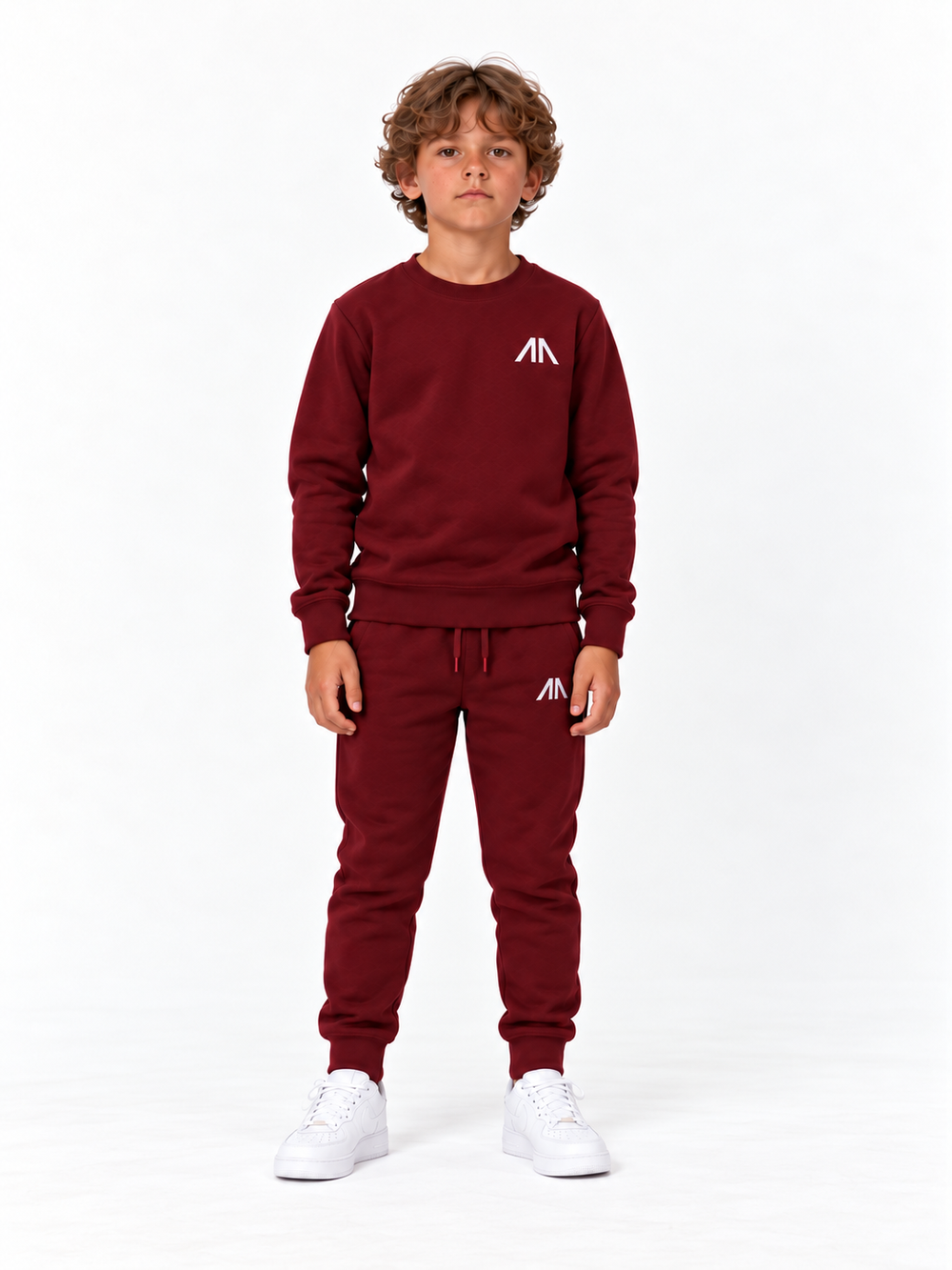 Kinder trainingspak bordeaux, voorkant