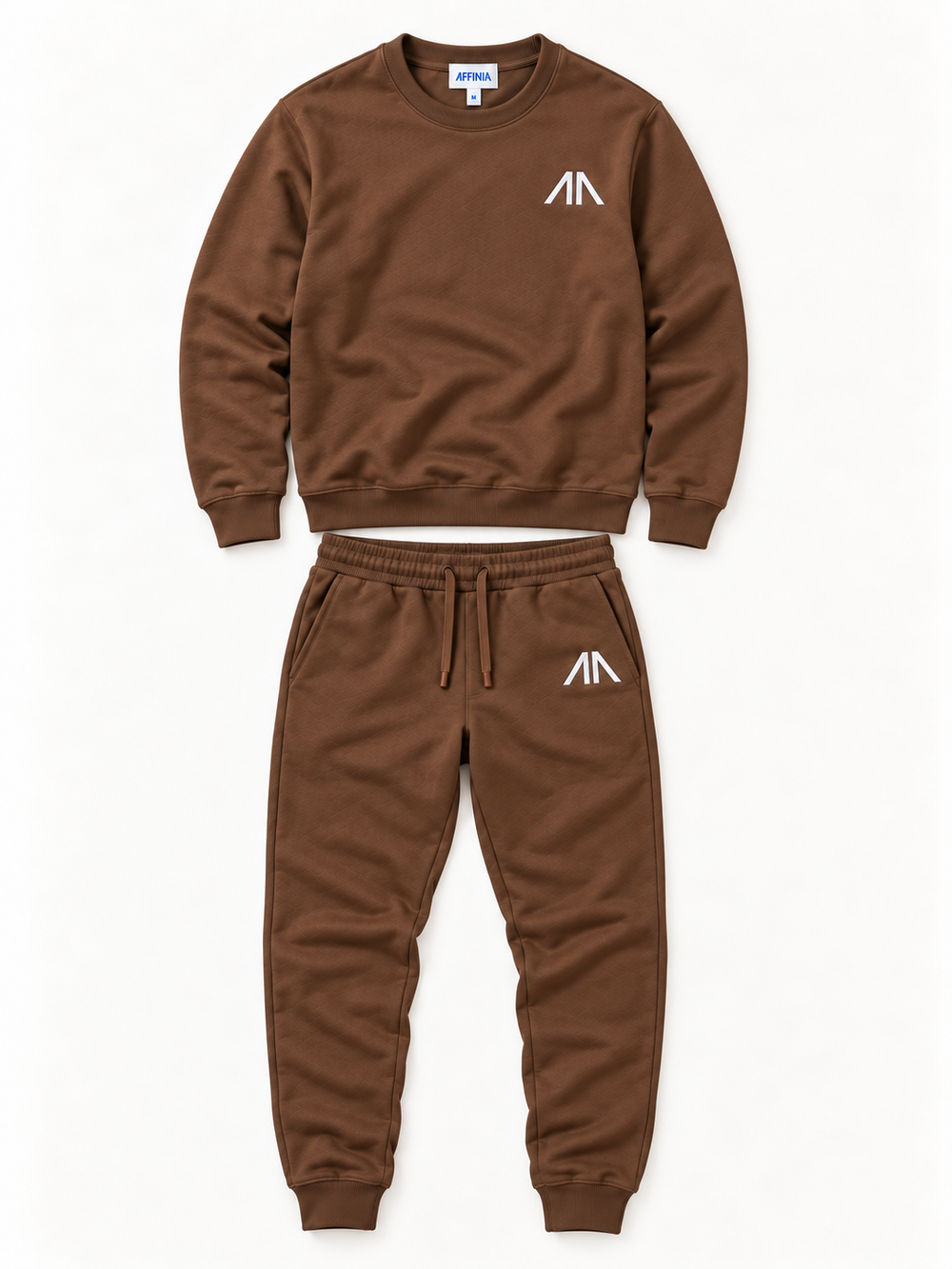Flat lay heren trainingspak bruin